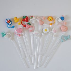 Creative Silicone Straw Tips Cover Reusable Drinking Dust Cap Splash Proof Plugs Lids Anti-Damm Tips för 7-8 mm Straws