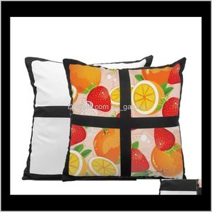 Fall Bettwäsche liefert Textilien Hausgarten Drop Lieferung 2021 Wärmeübertragung Sublimation Rohlinge Kissenbezug Quadrat 4 Block DIY Druck Po Pi