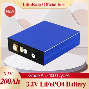 Liitokala 3.2v 200Ah LIFEPO4 Batteri Litiumjärnfosfatbatterier 600A 3C Höga avlopp för DIY 12V 24V 48V Solomriktare Elektrisk Fordons Golfbil