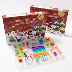 Jul advent kalender fidget leksaker blind låda räkna ner för tjejer barn dekompression leksak överraskning lättnad stress semesterfest skräddarsy gåvor