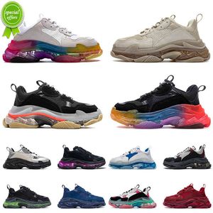 36-45 Luxurys Designers Shoes Paris 17FW Vintage Triple S Clear Sole Sneakers Casual Women Mens Dad Shoe Track Crystal Bottoms Runner Trainers