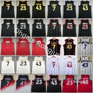 Najwyższej jakości Męskie Koszykówka 43 Pascal 23 Fred Siakam Koszulki Vanvleet Jerseys Sitiched City Kyle 7 Lowry Black White Red