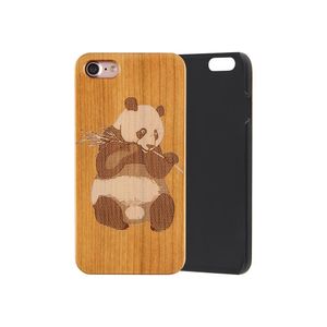 Per iPhone 6 7 8 Plus 11 12 Pro X XS Custodie per telefoni resistenti all'acqua Nero all'ingrosso PC in legno naturale Cover posteriore personalizzata antiurto