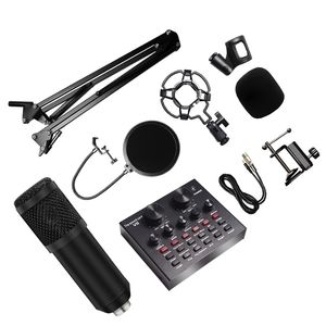 Wholesale sound card colors resale online - 8Pcs set Bm Microphone Kit For Computer Colors With V8 Sound Card Professionnel Microfone Studio Microfono Condensador