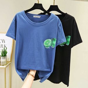 Kadınlar Komik Sanat Baskı T-Shirt Harajuku Tişörtleri Kadın T-shirt Yaz Tees Mektup Kadınlar Beyaz Yeşil Gül Siyah 210604 Tops