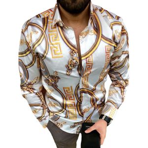 Herbst Im Angebot Herren Langarm Digital Gedruckt Hemd Bluse Mode Trendy Casual Homme Böhmischen Top