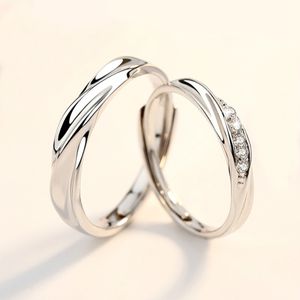 Anéis De Casal Japonês venda por atacado-Casal Anel Um par de proposta de prata Japonês e coreano simples flexível H jóias para estudantes do sexo masculino C5K