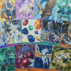 20pcs Yu-Gi-Oh Crystal Beasts Anime Style Cards Ruby Carbuncle Emerald Tortoise Sapphire Pegasus GX Orica Paper Card G220311