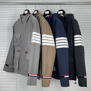 2021 Fashion Brand Jacket Men Cardigans Clothing Spring Autumn Hooded Reflective Stripe Waterproof Casual Coat With Nood