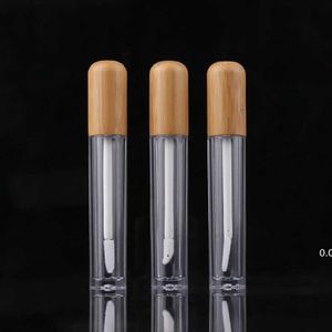 Draagbare ml Vintage Bamboe Lip Gloss Verpakking Fles Hervulbare Lippen Balsem Buis Lege Cosmetische Container Verpakken Lipbrush DIY Buizen