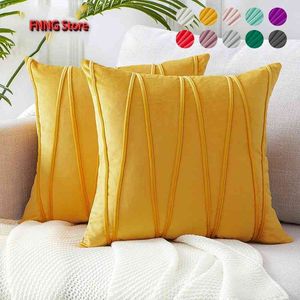 Soft Velvet Striped Cushion Covers Nordic Throw Pillow Case Cover Cases Decorative Pillowcases For Home Sofa Seat Chair 210401