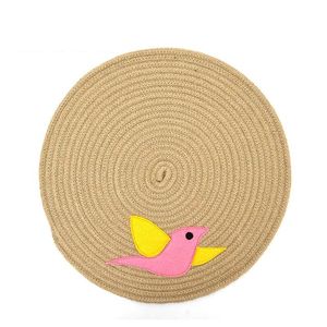 Cat Beds & Furniture Teaser Toy Scratching Board Wear-Resist Circular Sleeping Mat Cartoon Rope