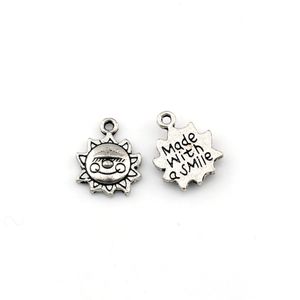 200 Teile/los Antik Silber Legierung Smiley Design Charm Anhänger Für Schmuck Machen Armband Halskette Erkenntnisse 12x15,5mm A-601