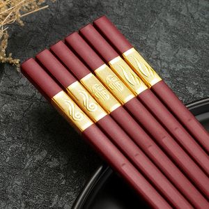 Chopsticks 10Pairs Alloy High-End lovande ris för sushi Hushållsutrustning Tillbehör Stick Bordskonst