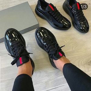 Męskie czarne skórzane buty sportowe wysokiej jakości płaskie sportowe wygodne siatkowe sznurowane buty na co dzień outdoorowe trampki