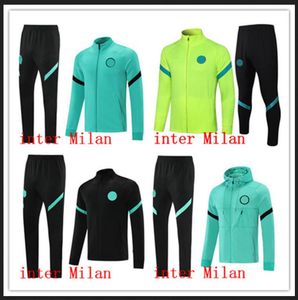 Inter Vestes achat en gros de 2021 Kit de vestes à capuche à capuche de piste de football Sweat à capuche Sweatment Soccer Veste FF