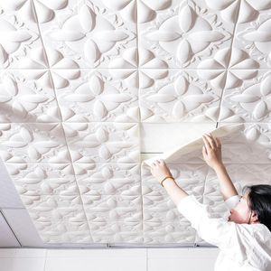 Wall Stickers 3D PVC Self-Adhesive Roof Wallpaper Waterproof Ceiling TV Background Decor Paper Decal