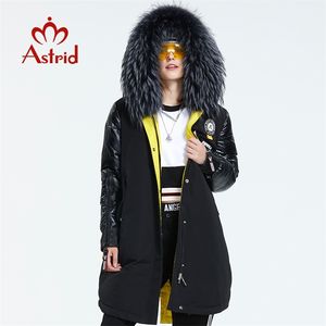 Astrid Winter Arrivl Kvinnor ner Jcket med päls Collr Fshion Style Hood Long Winter Cot Ar-3022 210913