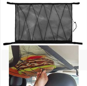 Universal Car Ceiling Storage Net Mesh Zipper Pocket Roof Interior Cargo Bag Car Trunk Storage Pouch Sundries Storage Organizer