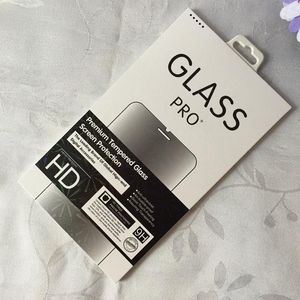 Mode Retail Box Paket Papper + Plastlådor Förpackning för Premium Tempered Glass Screen Protector Film + Hang Hole