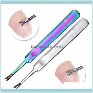 Kits Salon Health Beautypretty Dead Skin Cuticle Fork Pusher Chameleon Holographic Sier Pedicure Remover Trimmer Manicure Nail Art Tool1 D