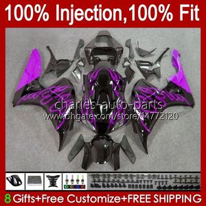 OEM Bodys Kit för Honda CBR 1000 CC RR 1000RR 2006-2007 Purple Flames Bodywork 59NO.135 CBR1000-RR 1000CC 2006 2007 CBR1000 RR CBR1000RR 06 07 Injektionsformfee