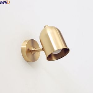 Wall Lamps IWHD Brass Copper LED Lights Fixtures Stair Bedroom Bathroom Mirror Light Wandlampen Vintage Lamp Home Lighting