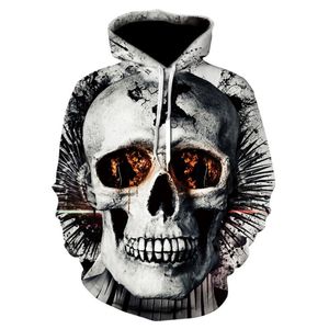 Mäns Hoodies Sweatshirts Skull Hoodie 3D Printing Fun Hip Hop Novelty Streetwear Hooded Höstjacka för män