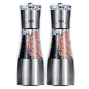 Pepper and Salt Grinder 2 in 1, Dual Mill Shaker with Adjustable Coarseness by Ceramic Rotor, Kitchen Cooking Accessories 210712
