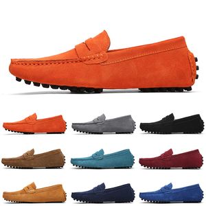 Sconto scarpe casual in pelle scamosciata da uomo non di marca nero blu vino rosso grigio arancione verde marrone scarpe da uomo slip on pigre in pelle