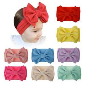 Large Double Layer Hair Bow Headband Accessories For Girls Cute Baby Elastic Hair Bands Kids Solid Color Turban Hairband 20220224 H1