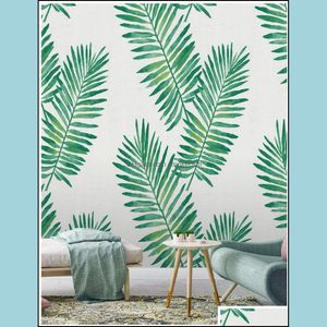 Tapety Wallpapers Décor Home Ogród Wallpape 117.7in x 232in Nowoczesny Stripe Peel and Stick Wallpaper Herringbone Zielony White Vinyl samoprzylepny D