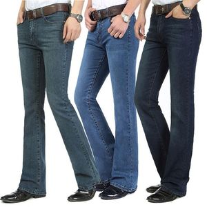 Jeans da uomo Pantaloni FIare elasticizzati a vita media da uomo Micro-Pull Slim Casual Flare