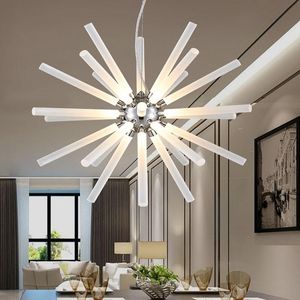 LED ferro acrílico esfera esfera globo dandelion lâmpadas lâmpadas luminárias modernas modernas lâmpada de teto contemporâneo lustre sala de estar