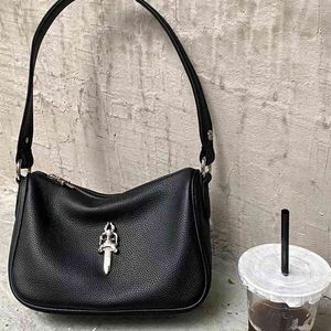 Evening Bags Autumn and winter genuine chicken nugget armpit star same sword Silver Fashion Cross single shoulder female