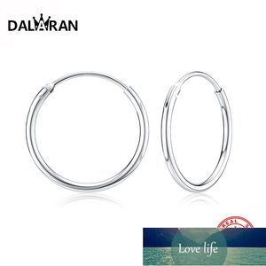 DALARAN Hoop Earrings 925 Sterling Silver Circle Round Huggie Hoop Earrings For Women Men Fashion Simple Jewelry Factory price expert design Quality Latest Style