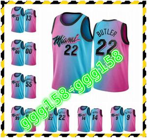 2021 Print Mäns Kvinnor Barn Jersey Varje spelare Dwyane Wade Jimmy Butler Bam Adebayo Kelly Olynyk Blue Pick City Basketball Jerseys Uniform
