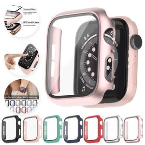 Electroplating Case +Tempered Glass Screen Protector for Apple Watch cover Iwatch SE 7 6 5 4 3 2 1 44mm 40mm 42mm 38mm 41mm 45mm Bumper