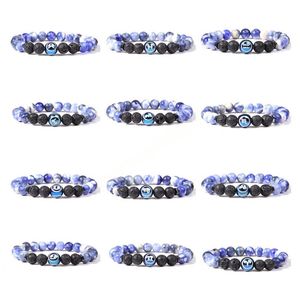 12 Zodiac Charm Strands Pulseira Constellation Sinais Pedras Beads Pulseiras Para As Mulheres Homens Casal Horóscopo Moda Aniversário Presentes