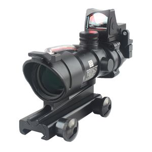 ACOG 4X32 Scope Riflescope Chevron Reticle Fiber Red Illuminated Optic with RMR Mini Dot Sight
