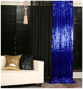 Party Decoration 2 Panels Blue Sequence Backdrop Curtain Wedding Po Booth Glitter Picture Baby Shower Backdrops