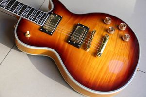 Ny anpassad elektrisk gitarr mahogny kropp / nacke ebony fretboard fretside bindande en bit nacke i sunburst 20120115