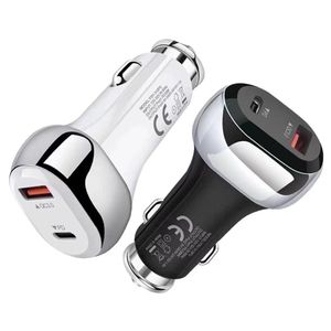 38w Fast Car Charger Portable 2 Port USB+Type-C PD Charge Quick QC3.0 Mobile Phone Chargers
