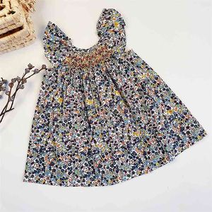 Meninas bebê vestidos princesa roupas ins marca de algodão verão roupa de linho europeu américa criança crianças vestido 210521