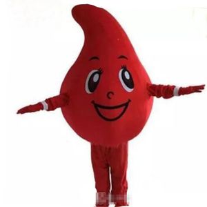 Costume da mascotte goccia di sangue rosso di Halloween Personaggio dei cartoni animati di alta qualità Personaggio a tema Carnevale Unisex Adulti Vestito da festa di compleanno di Natale