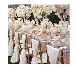 2021 Ny billig stol Sashes chiffong bröllopsstol täcke romantisk brudfest bankett stol tillbaka bröllop favoriserar bröllop levererar snabbt fartyg