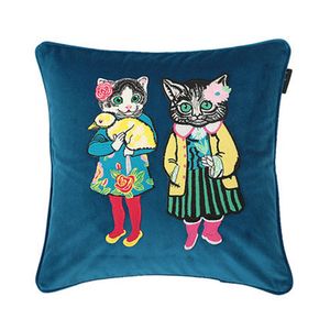 Роскошные дизайнерские подушки для подушки Классический Cat Pattern Вышивка Подушка Крышка 45 * 45см для Украшения дома и Фестиваль Рождественские подарки 2022 Новый