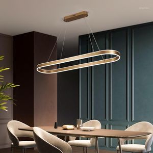 Modern Led Chandelier In The Dining Room Gold Ceiling Pendant Lamp For Kitchen Office Cafe Hanging Light Remote Control Luminous Chandeliers
