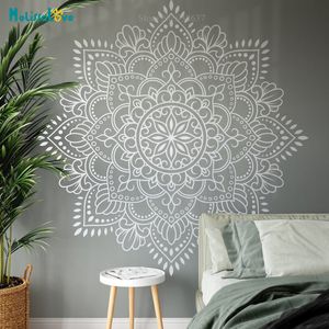 Adesivo da parete per meditazione, studio di yoga, decorazione, grande fiore, mandala, camera da letto, soggiorno, arredamento, carta da parati BA699-1