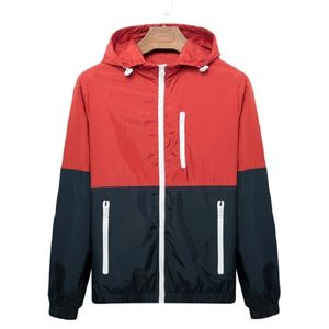 Windbreaker homens Casual Primavera Outono Jaqueta Leve Chegada Com Capuz Contraste Color Zipper Up Jackets Outwear 210818